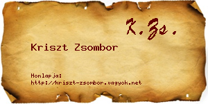 Kriszt Zsombor névjegykártya