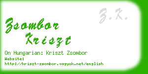 zsombor kriszt business card